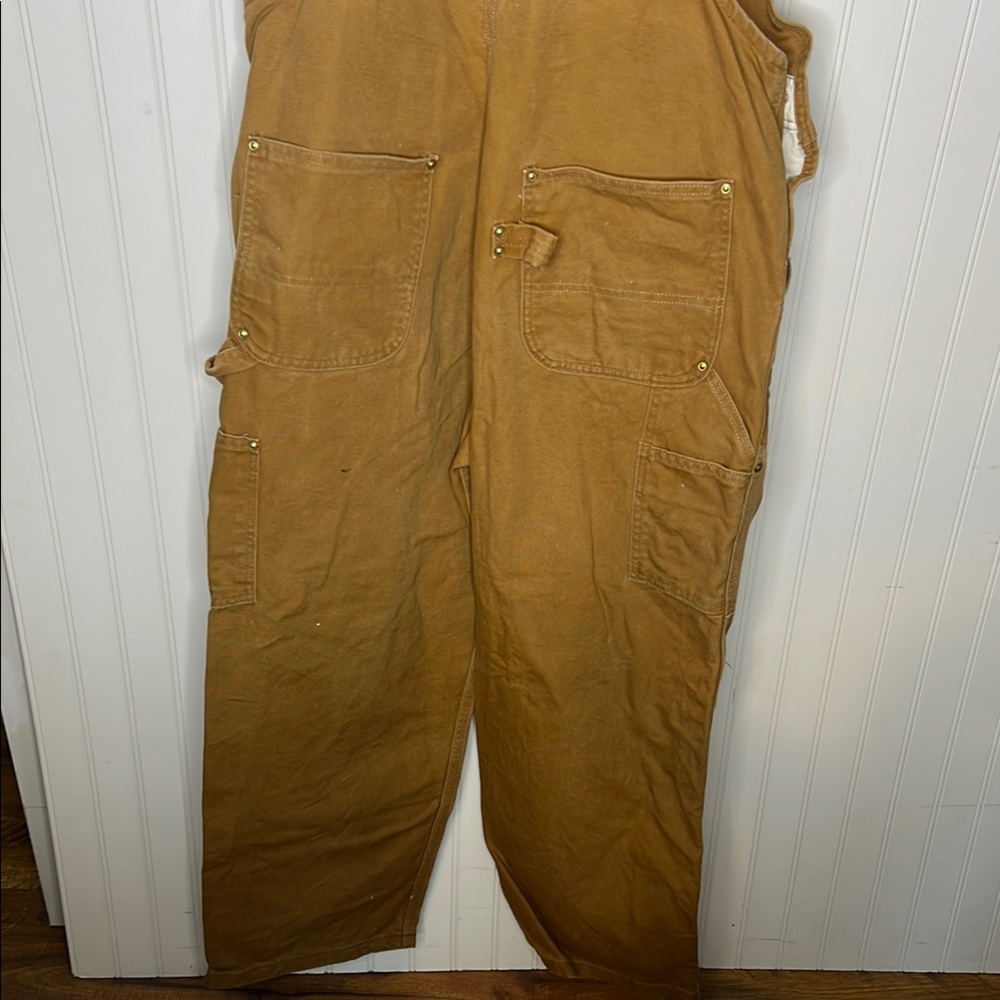 Carhartt R01 Tan Bib Overalls Size 37”X27.5” - Picture 10 of 11